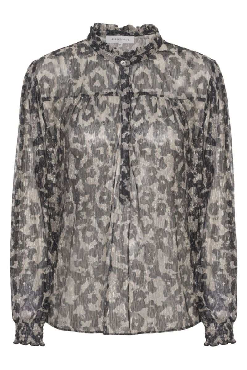 Continue - Bluse - Asta Silver Leo - Foil Silver Print