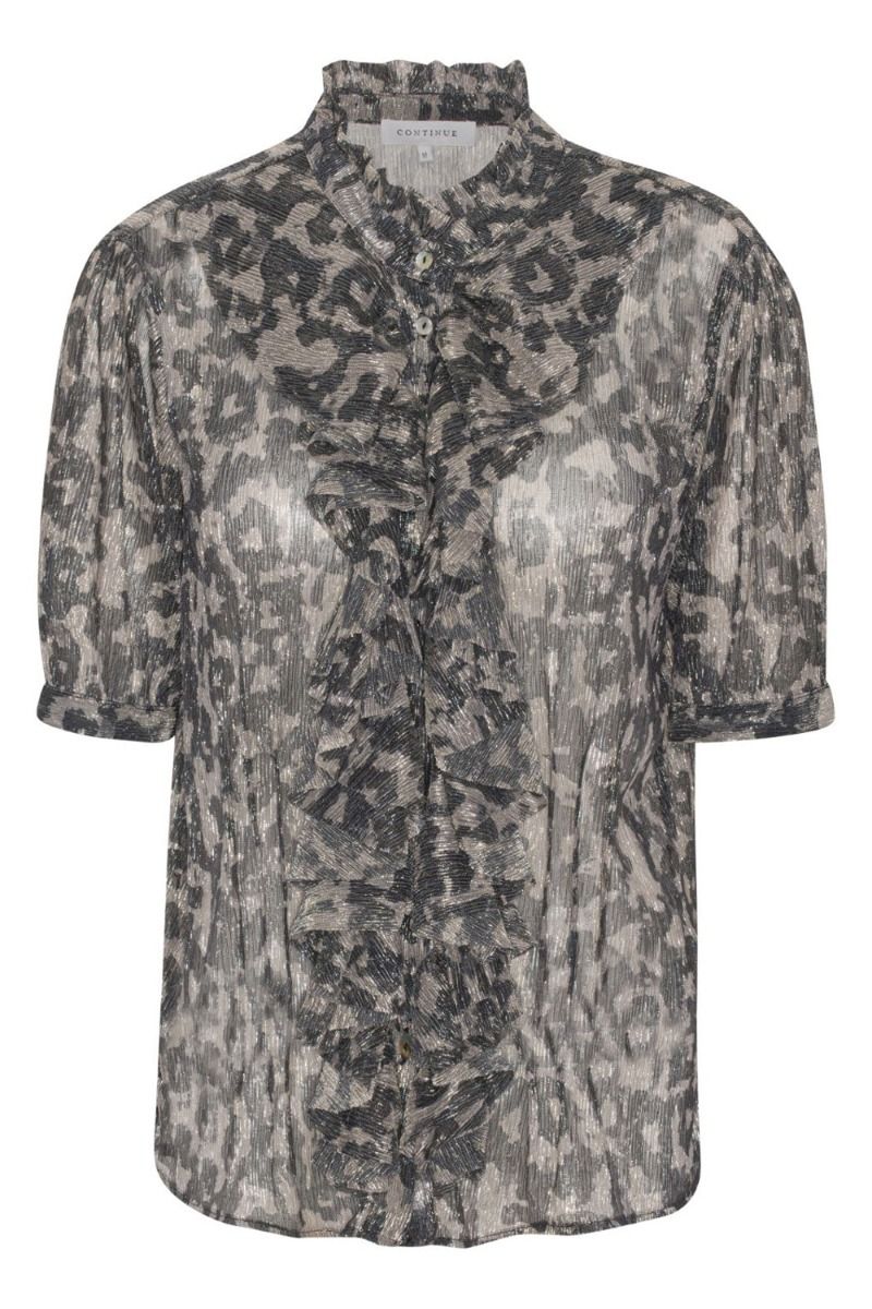 Continue - Skjorte - Frida Blouse - Foil Silver Print