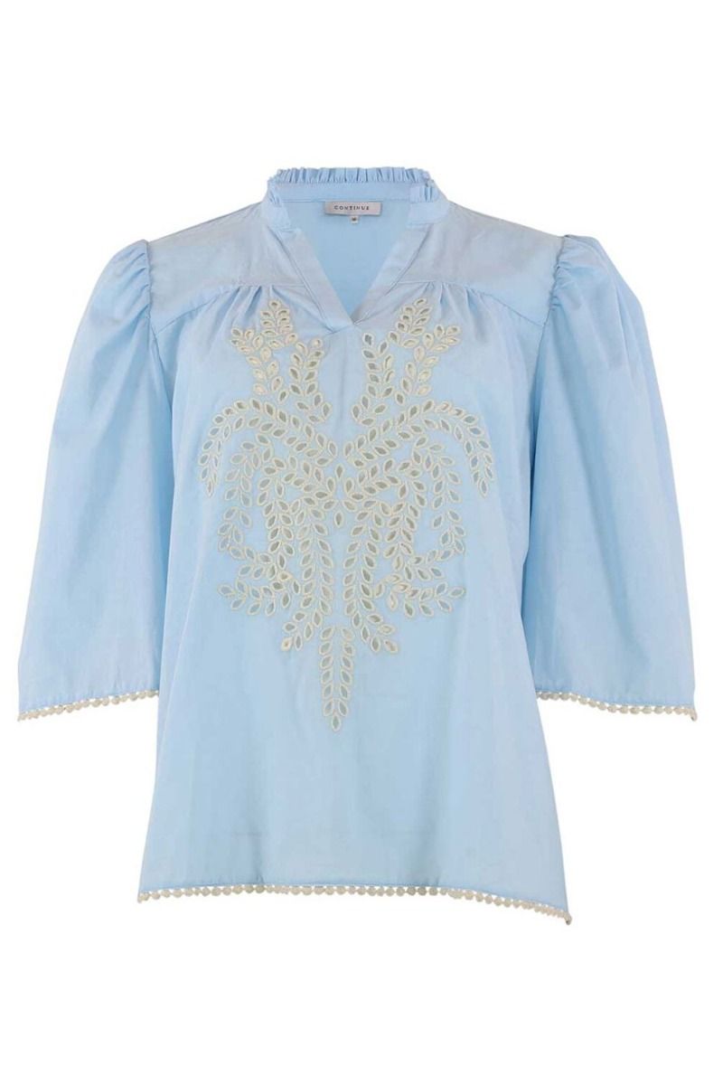 Continue - Bluse - Isa Embrodery - Light Blue