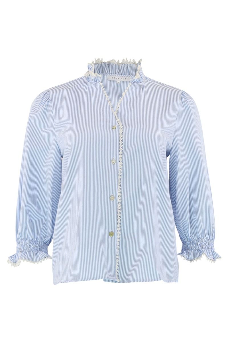 Continue - Bluse - Joe stripe chroche - Blue Stripe