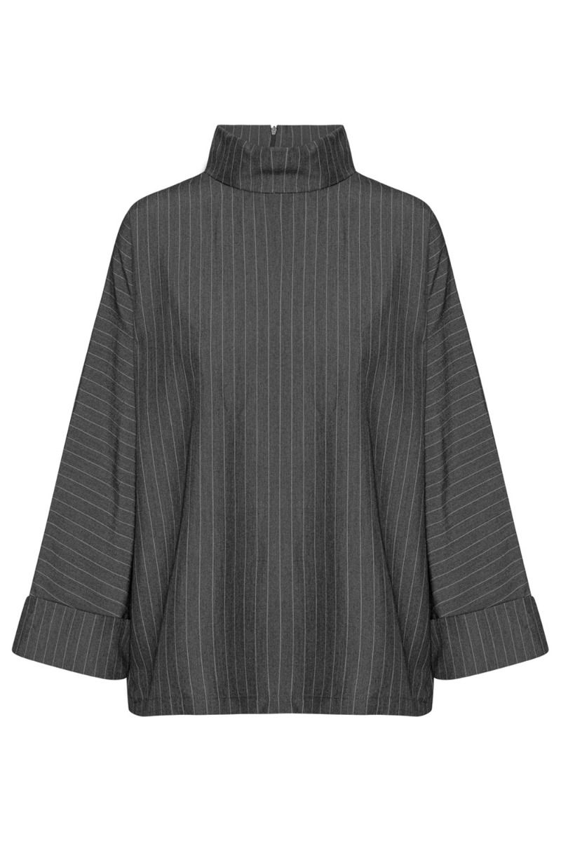 Continue - Bluse - Karen Pinstripe - Grey Stripe