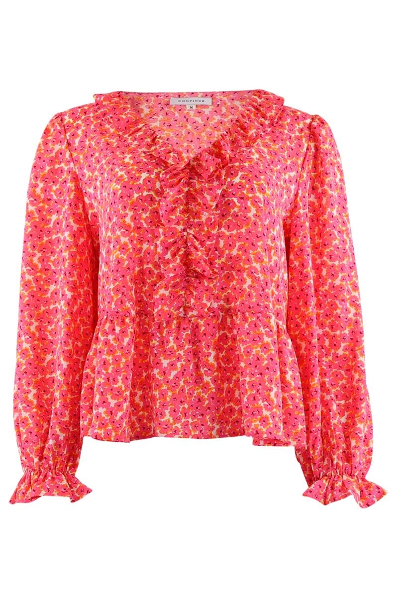 Continue - Bluse - Kloe Pink Flower - Pink Flower