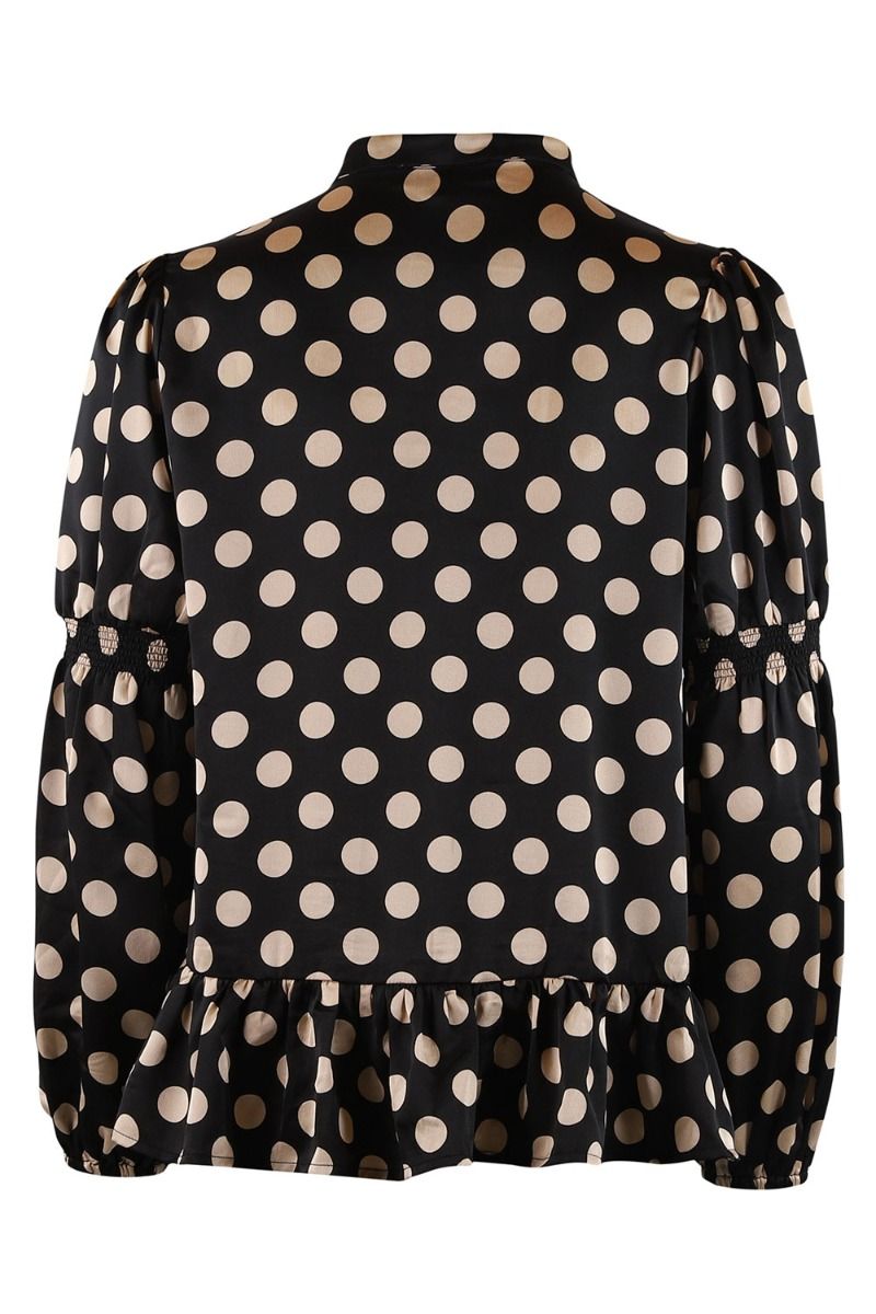 Continue - Bluse - Line Dot Blouse - Black Dot