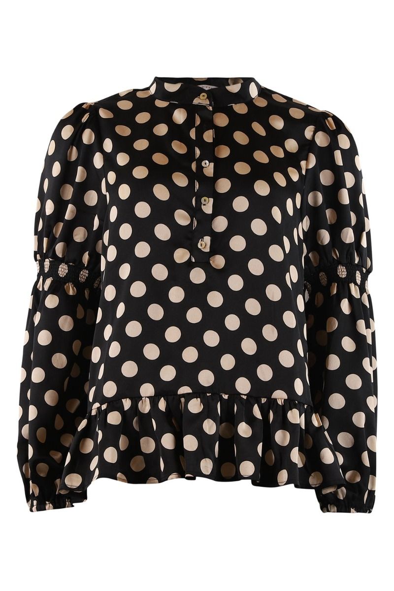 Continue - Bluse - Line Dot Blouse - Black Dot