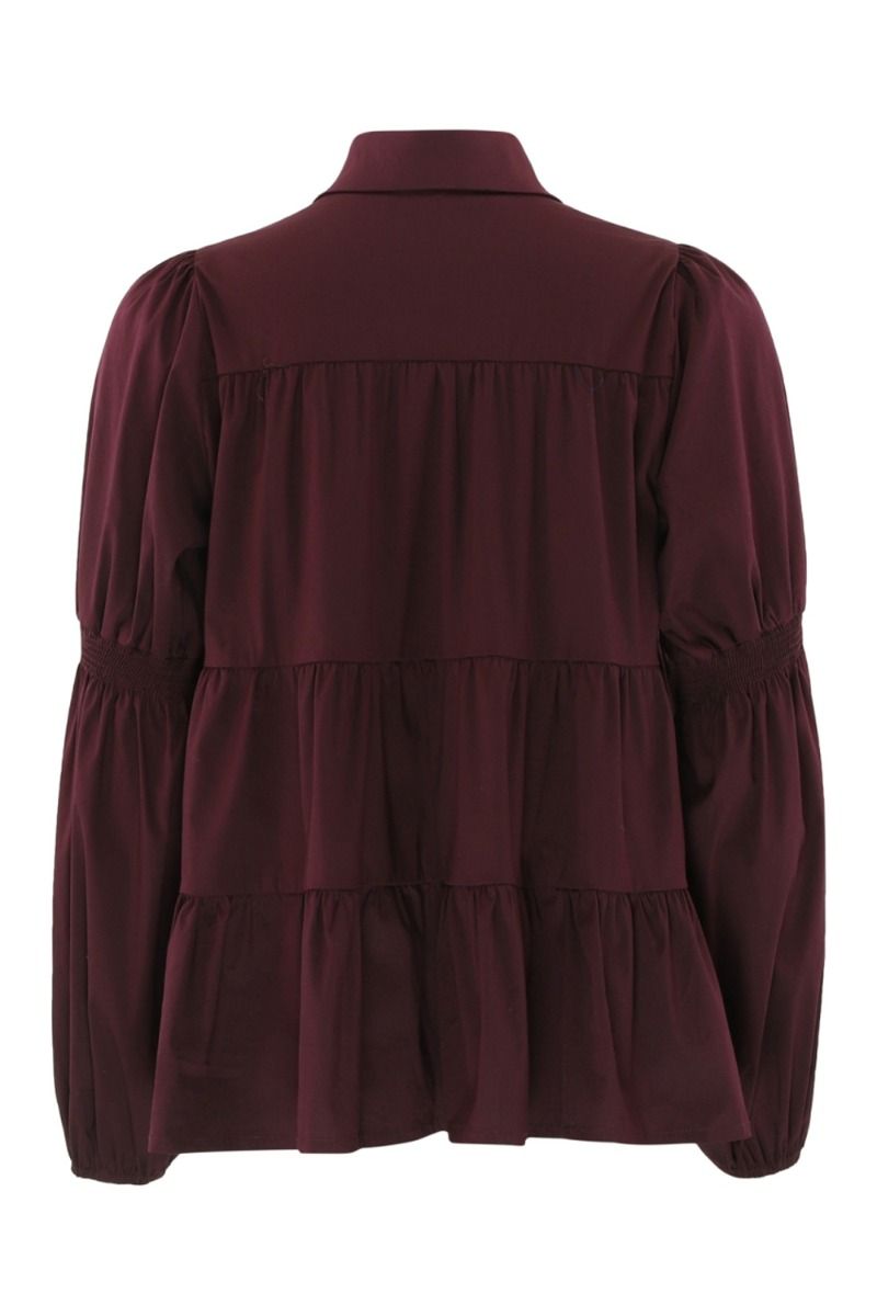 Continue - Bluse -Sanna Gold Buttons - Bordeaux