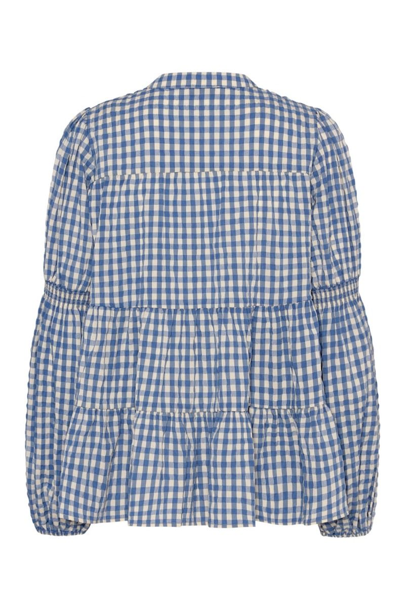 Continue - Bluse - Sanna Small Check - Blue Check
