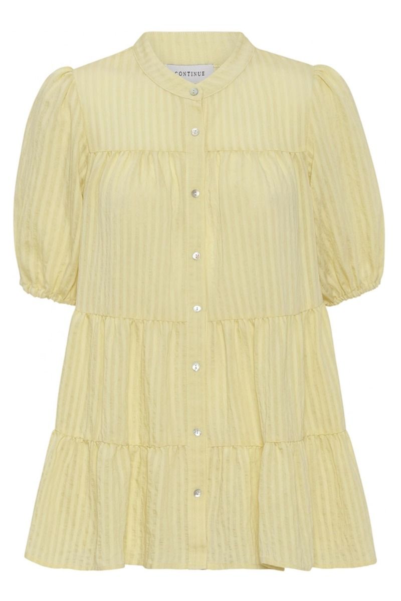 Continue - Bluse - Sanna Stripe SS - Light Yellow