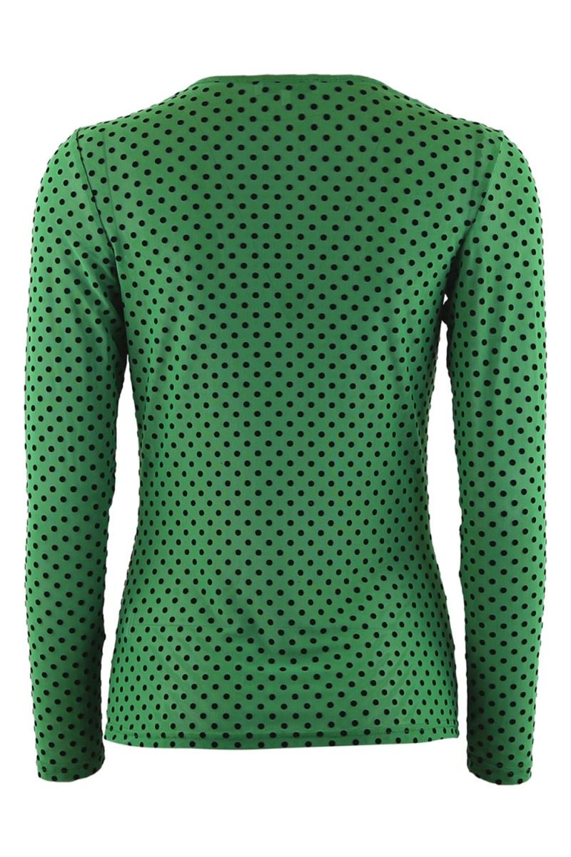 Continue - Bluse - Shannie Mesh - Green With Dot