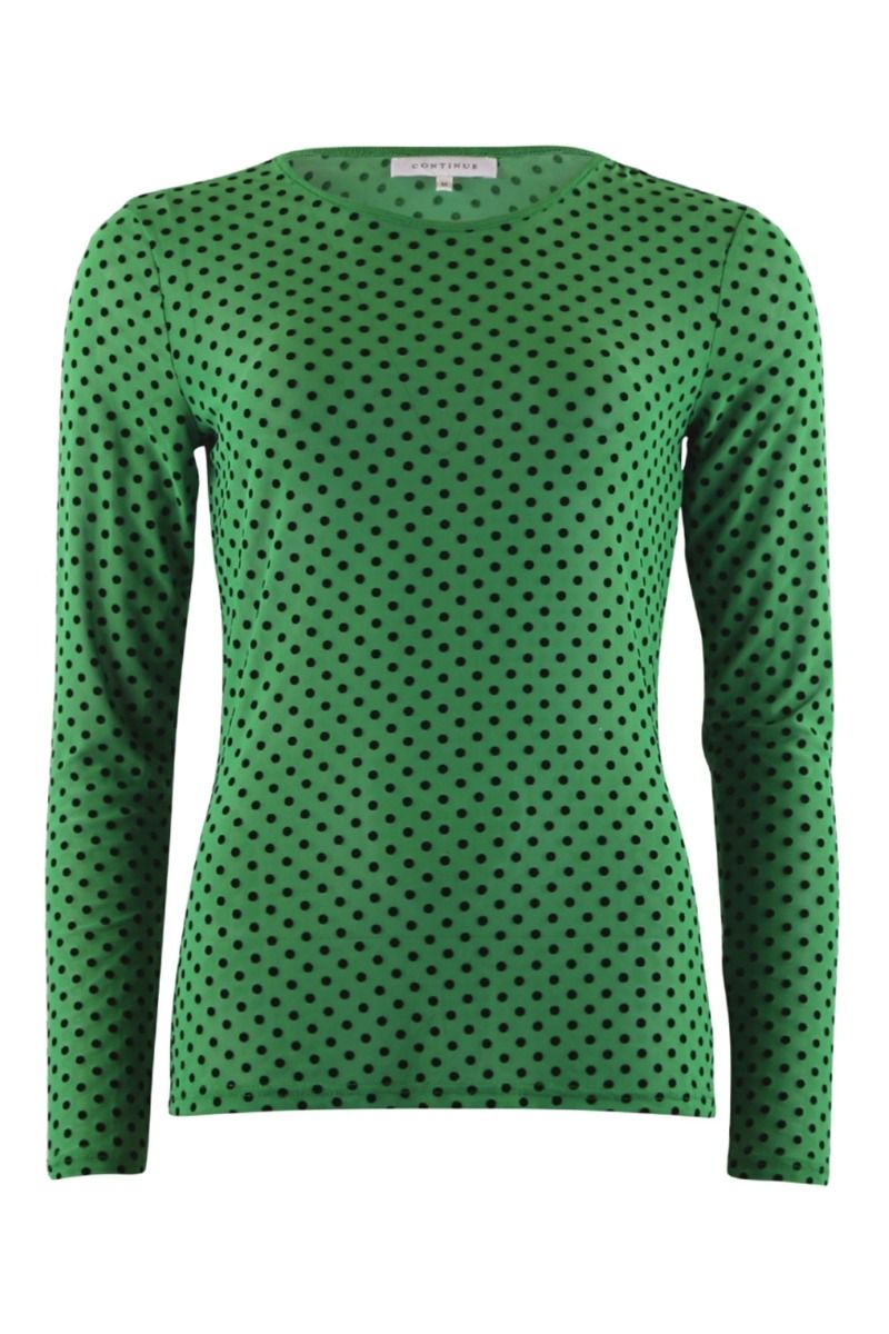 Continue - Bluse - Shannie Mesh - Green With Dot