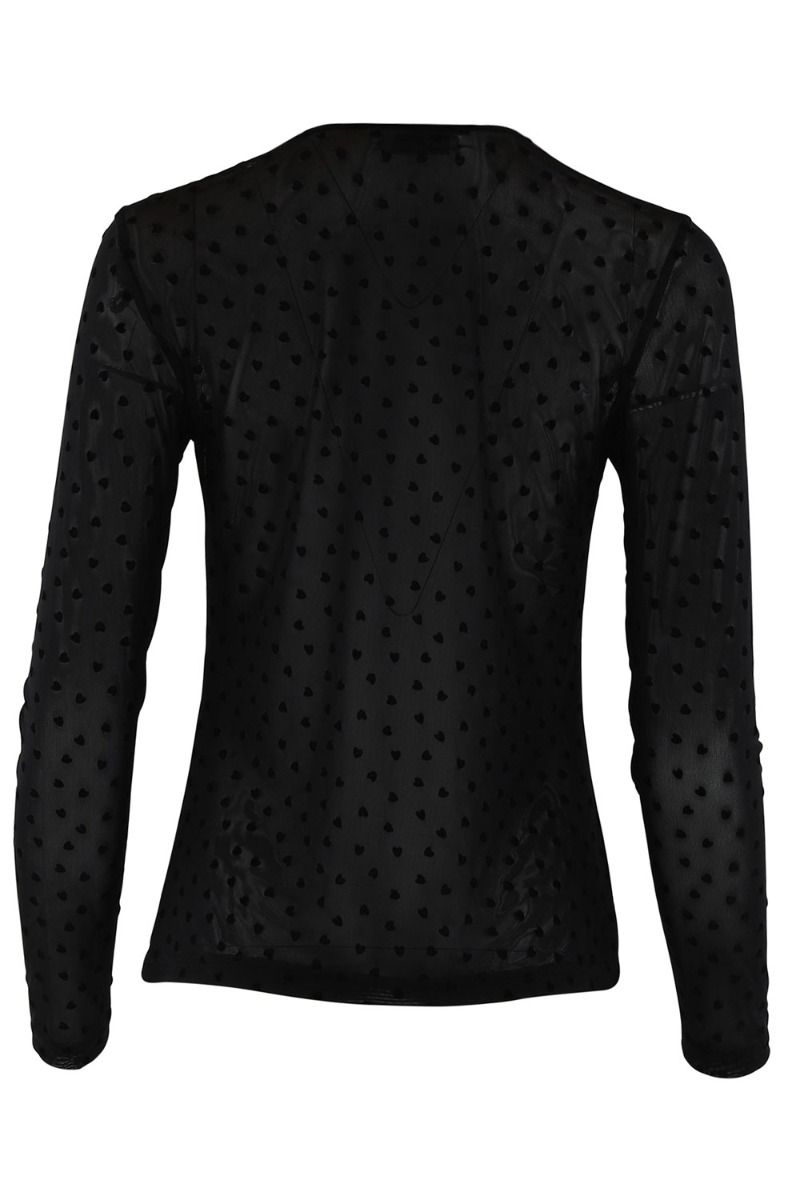 Continue - Bluse - Shannie Mesh Heart - Black