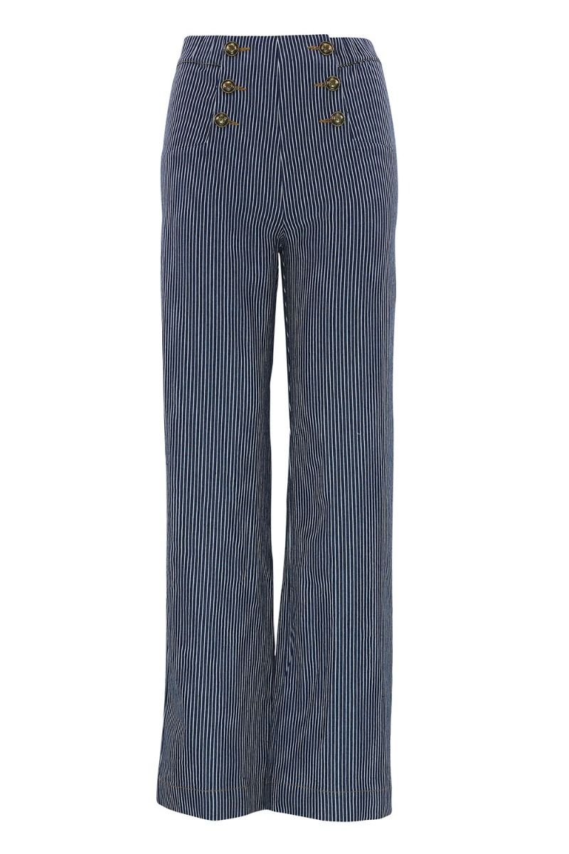 Continue - Bukser - Daniella Stripe Pants - Blue Stripe