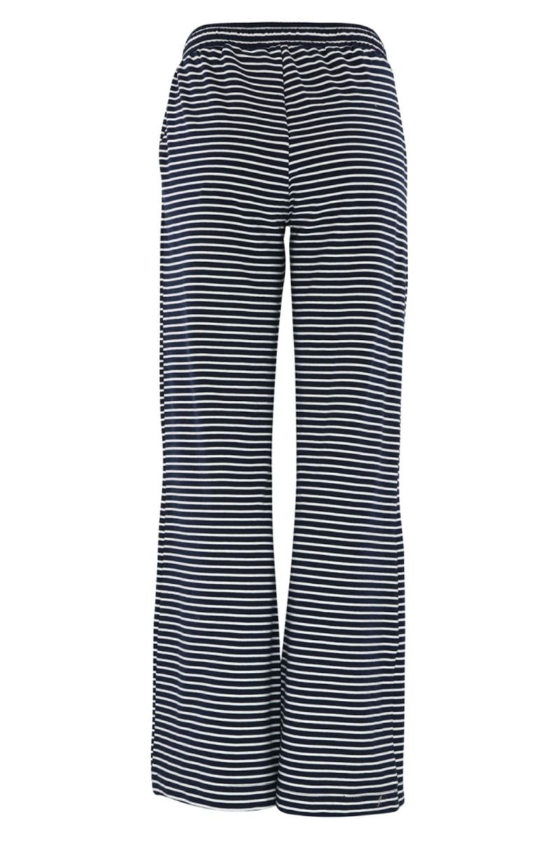 Continue - Bukser - Roberta Jersey Stripe - Blue/white