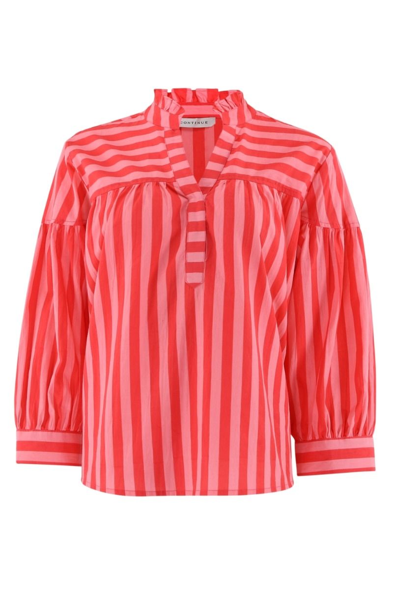 Continue - Bluse - Ida - Stribe Pink