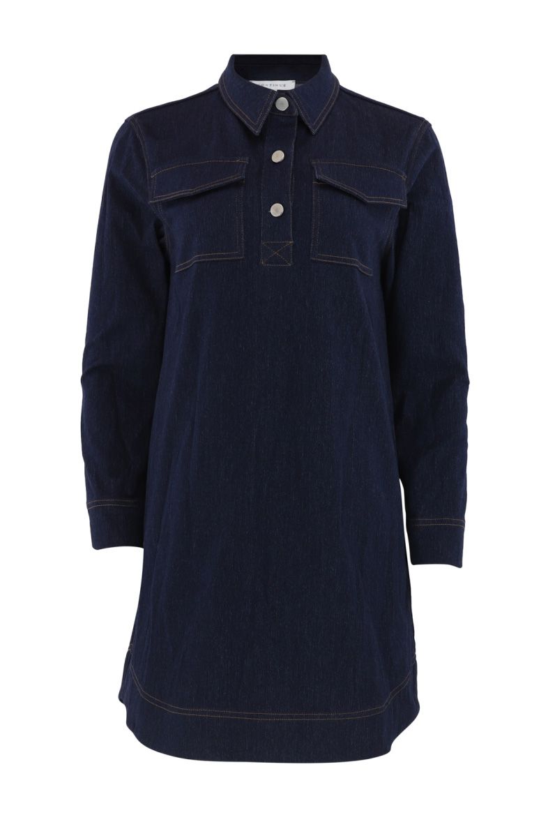 Continue - Kjole - Katja Denim Dress - Denim blue