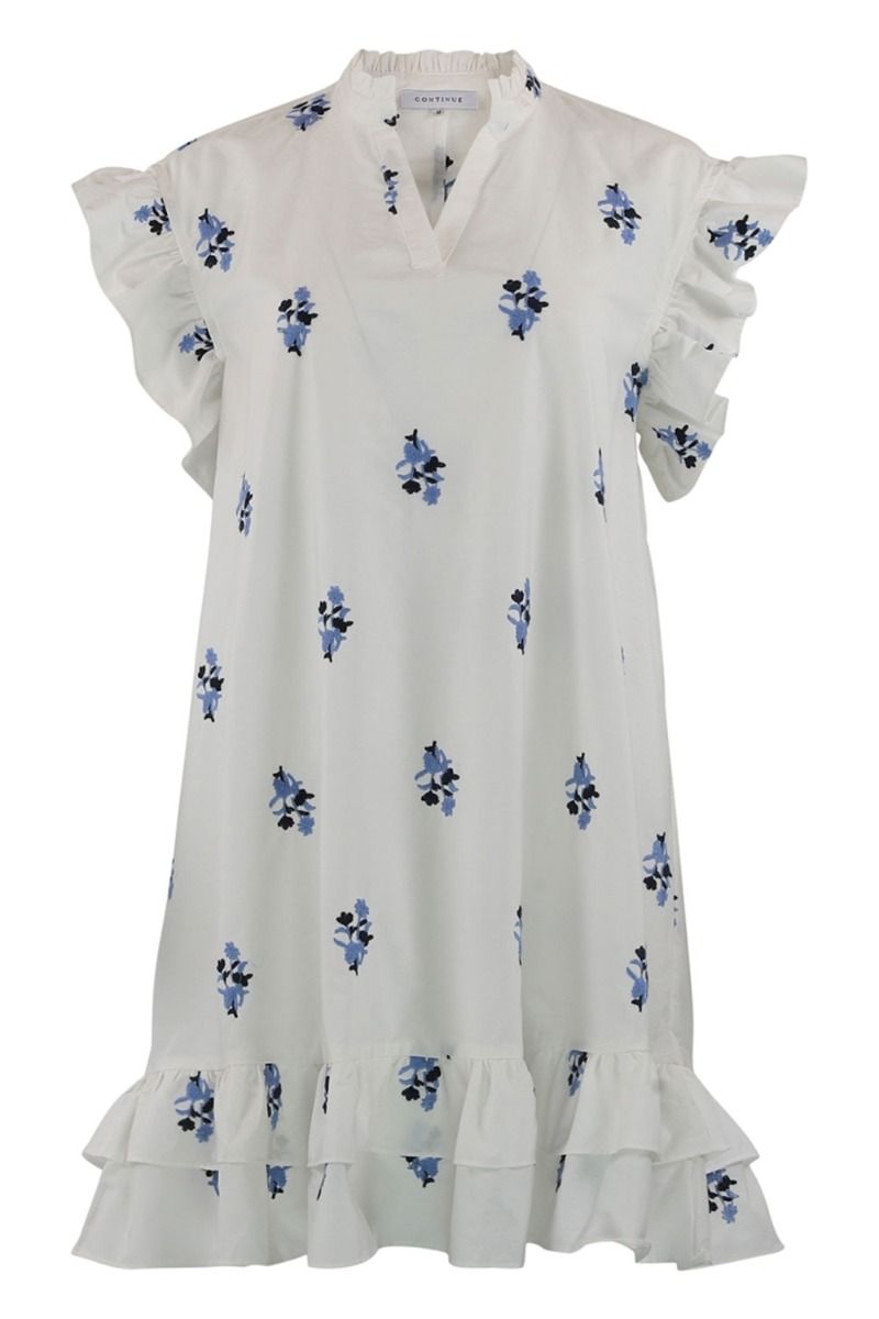 Continue - Kjole - Lee Embrodery SS - White With Embro
