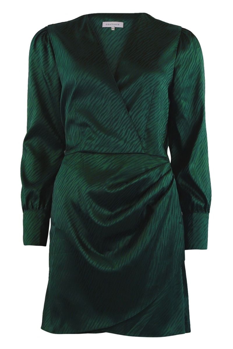 Continue - Kjole - Glam Zebra Dress - Bottlegreen