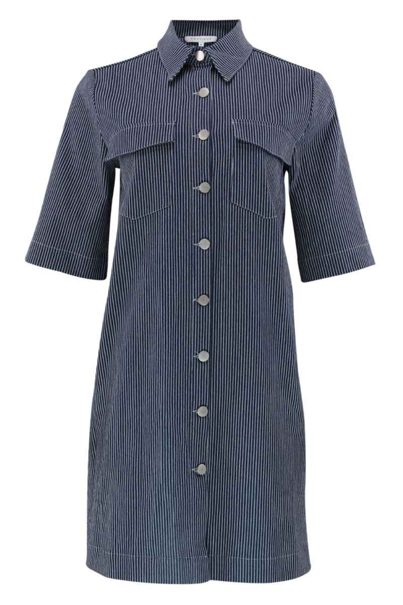 Continue - Kjole - Kajsa Striped Dress - 204 Denim