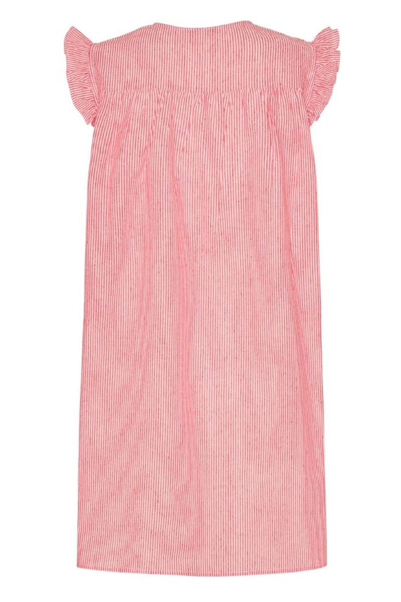 Continue - Kjole - Lilly Stripe Dress - Red Stripe