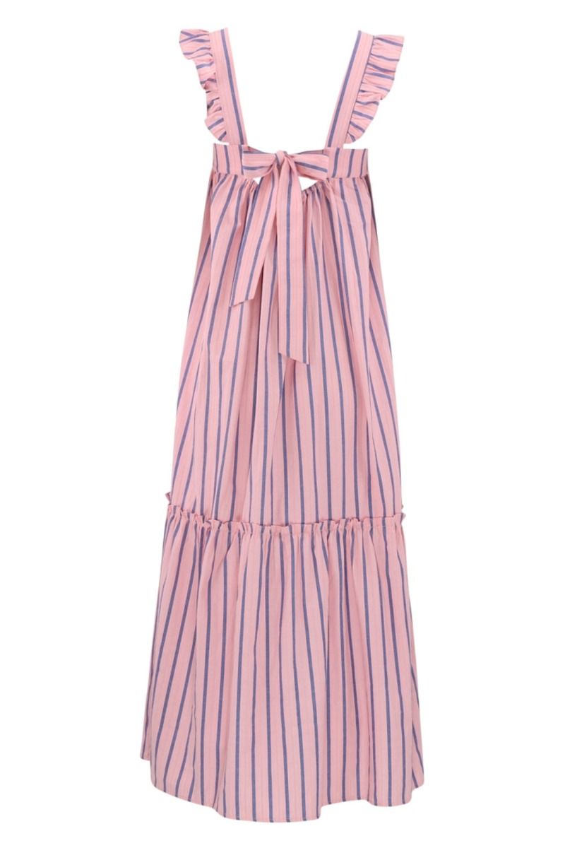 Continue - Kjole - Lulu Stripe Dress - Stribe Pink