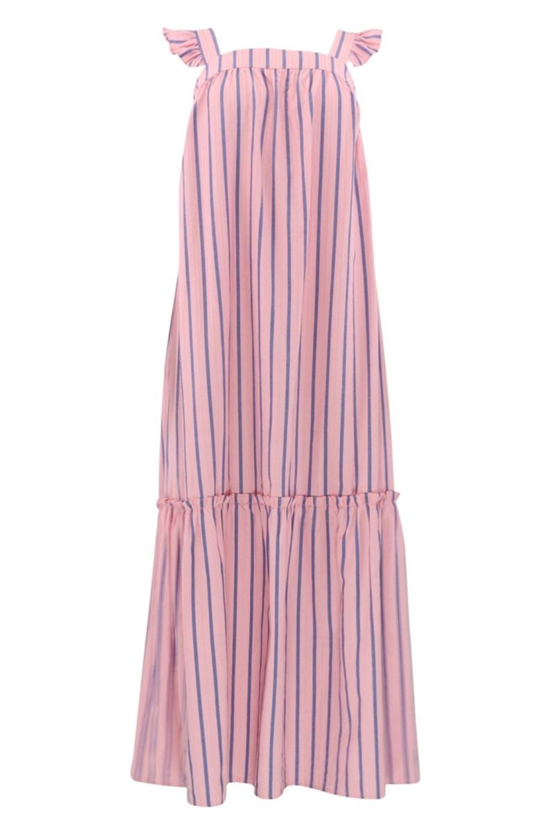 Continue - Kjole - Lulu Stripe Dress - Stribe Pink