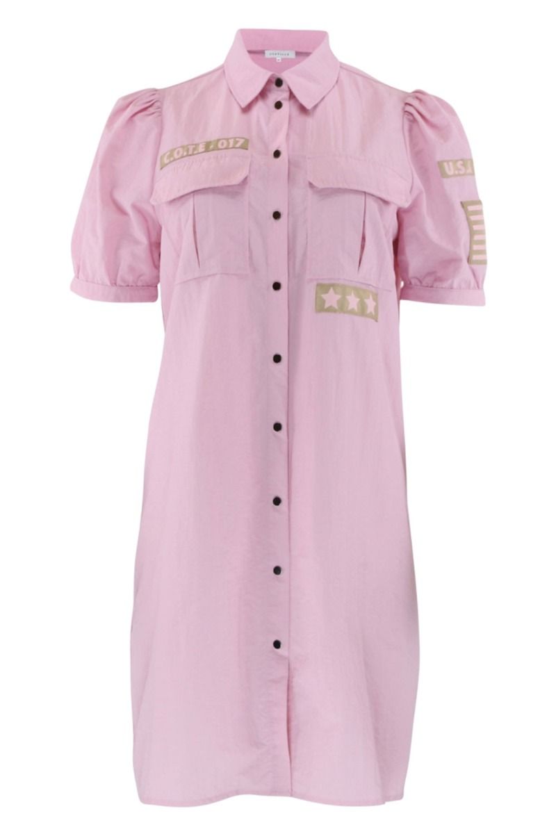 Continue - Kjole - Mili Dress SS Patch Rose - Rose