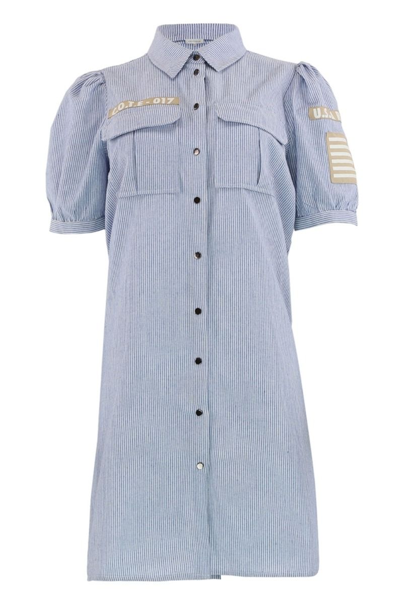 Continue - Kjole - Milli Stripe Patch - Blue/White