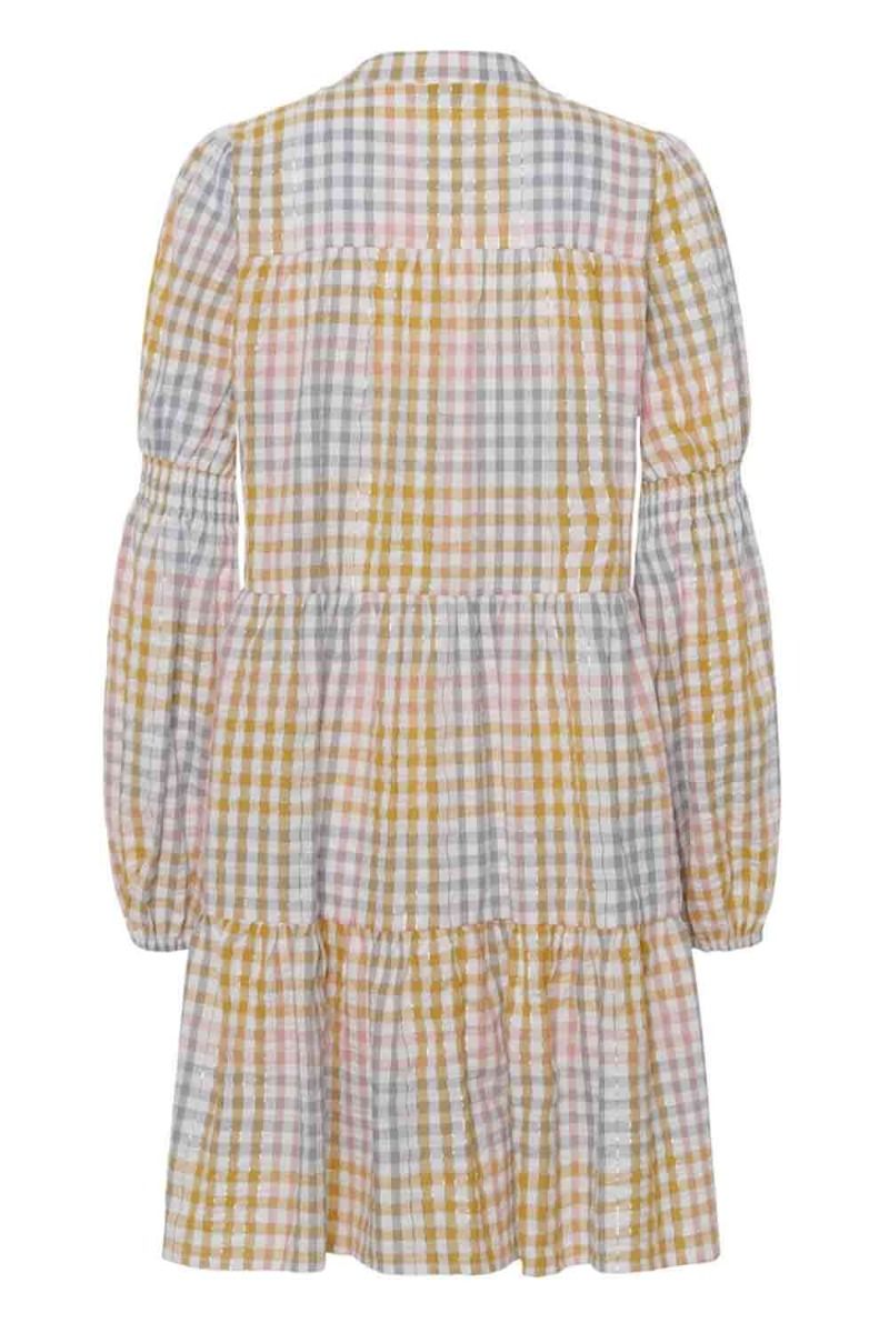 Continue - Kjole - Sanna Multicheck Dress - Multi Yellow Check