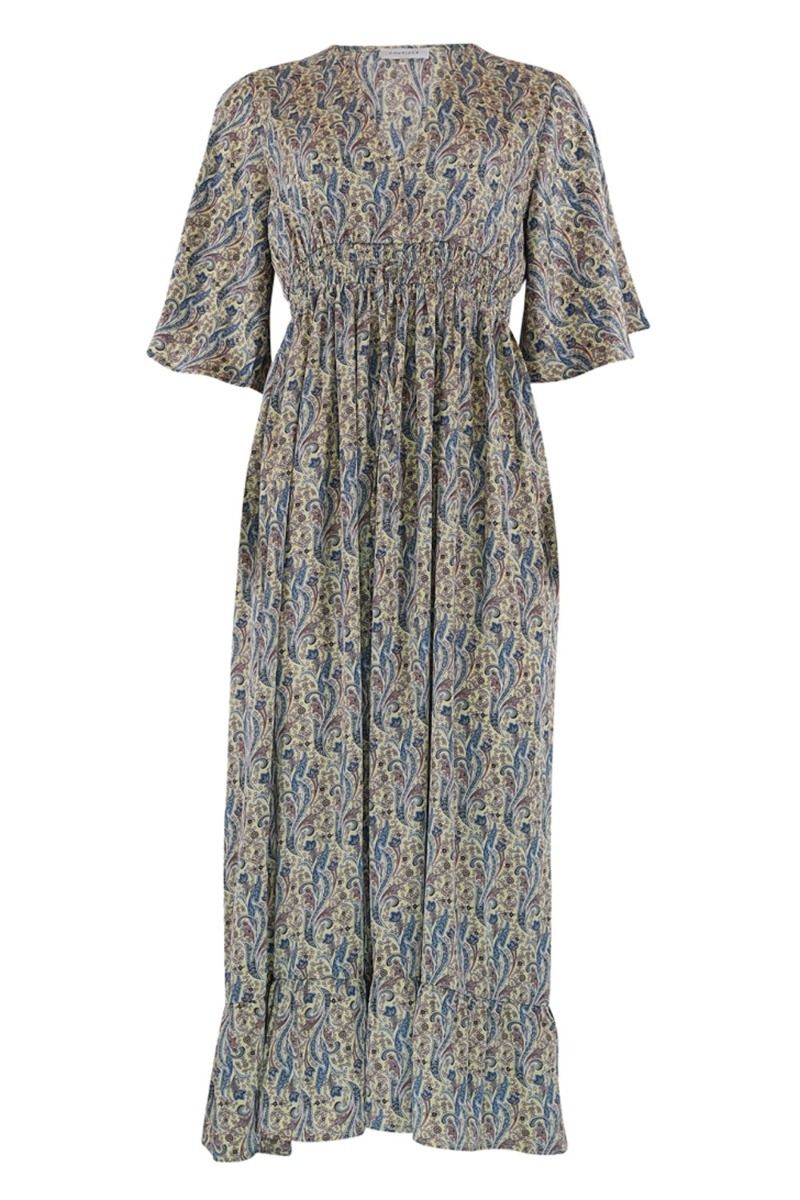 Continue - Kjole - Thilde Paisley - Yellow Paisley