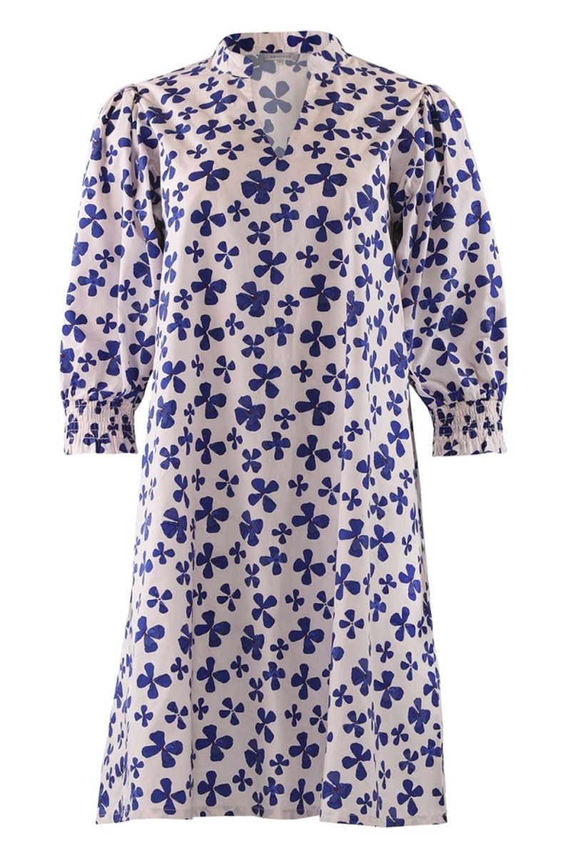Continue - Kjole - Viola Dress - Blue Flowerprint