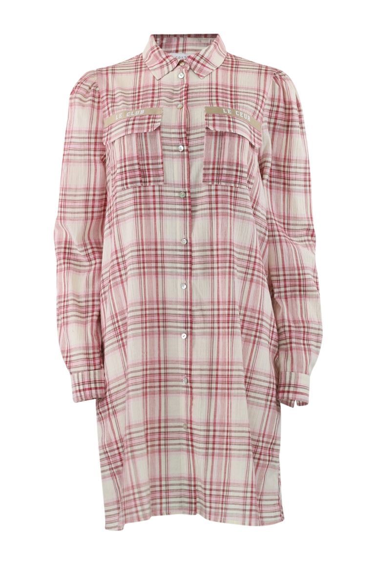 Continue - Kjole - Mili Check Patch - Red Check