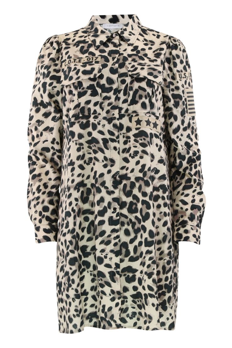 Continue - Kjole - Milli Leo Patch Dress - Leo Brown