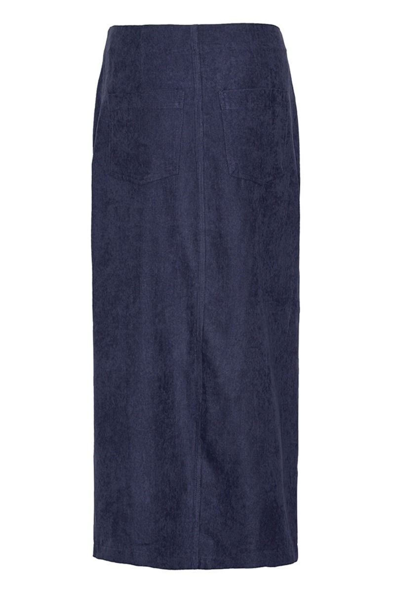 Continue - Nederdel - Linnea Skirt Velvet - Blue