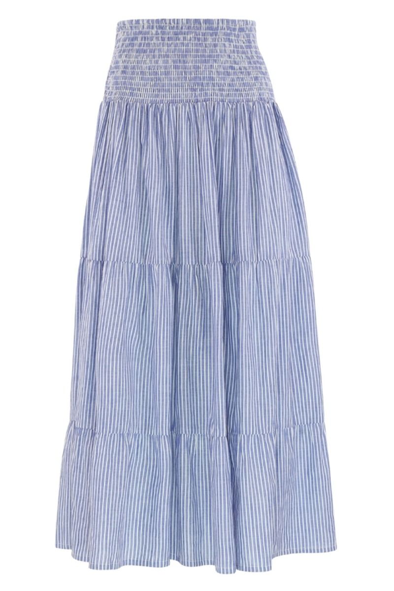 Continue - Nederdel - Majse stripe skirt - Rose/blue stripe