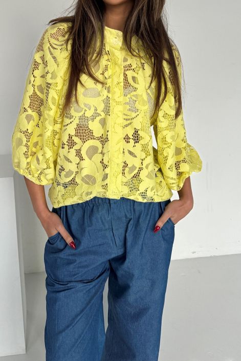 Continue - Bluse - Sia Big Lace - Yellow