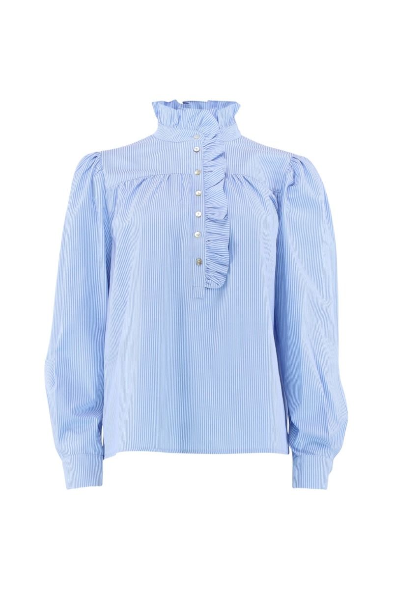 Continue - Bluse - Ariana Stribe - Small Blue Stripe