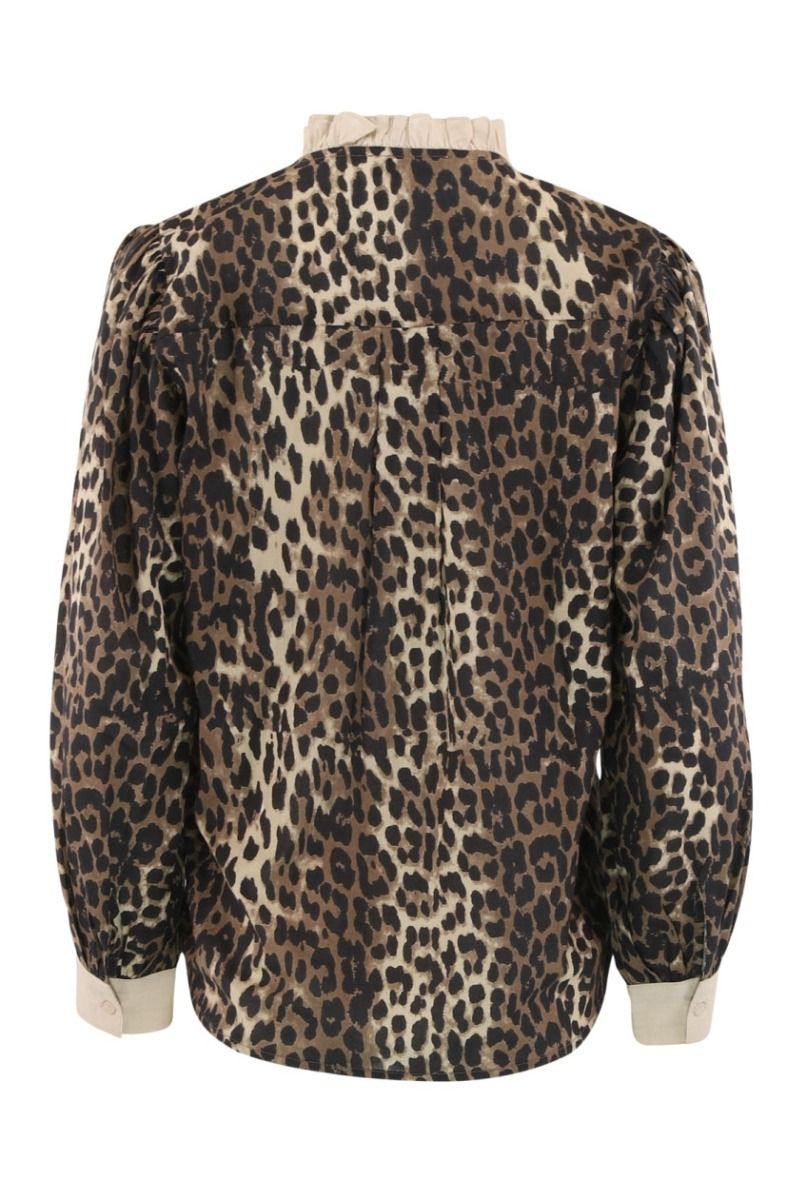 Continue - Bluse - Chania Leo With Chambre - Leo Print Sand