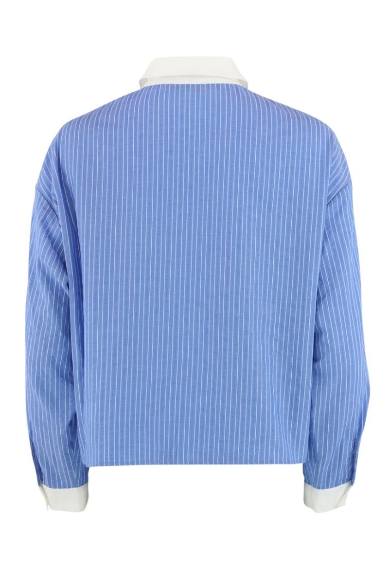 Continue - Skjorte - Mary Shirt Stripe - Blue Stripe White Contrast