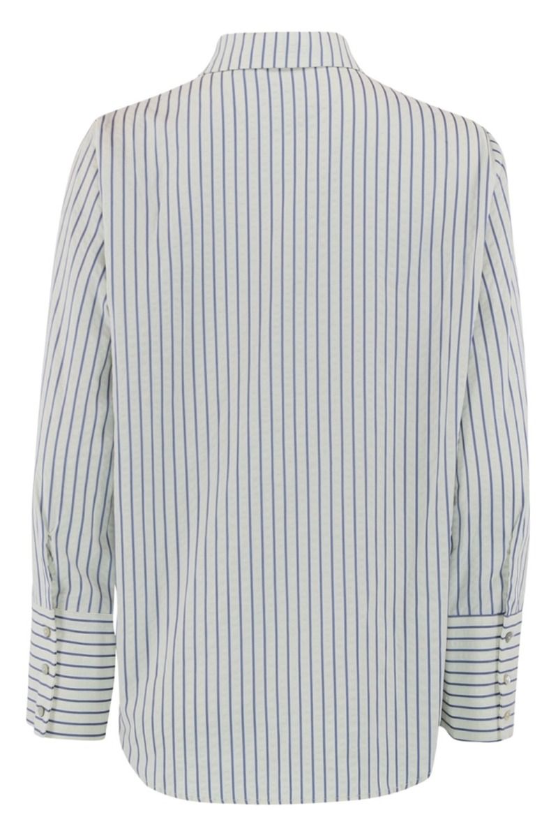 Continue - Skjorte - Selma New Stripe - Offwhite/Blue Stripe