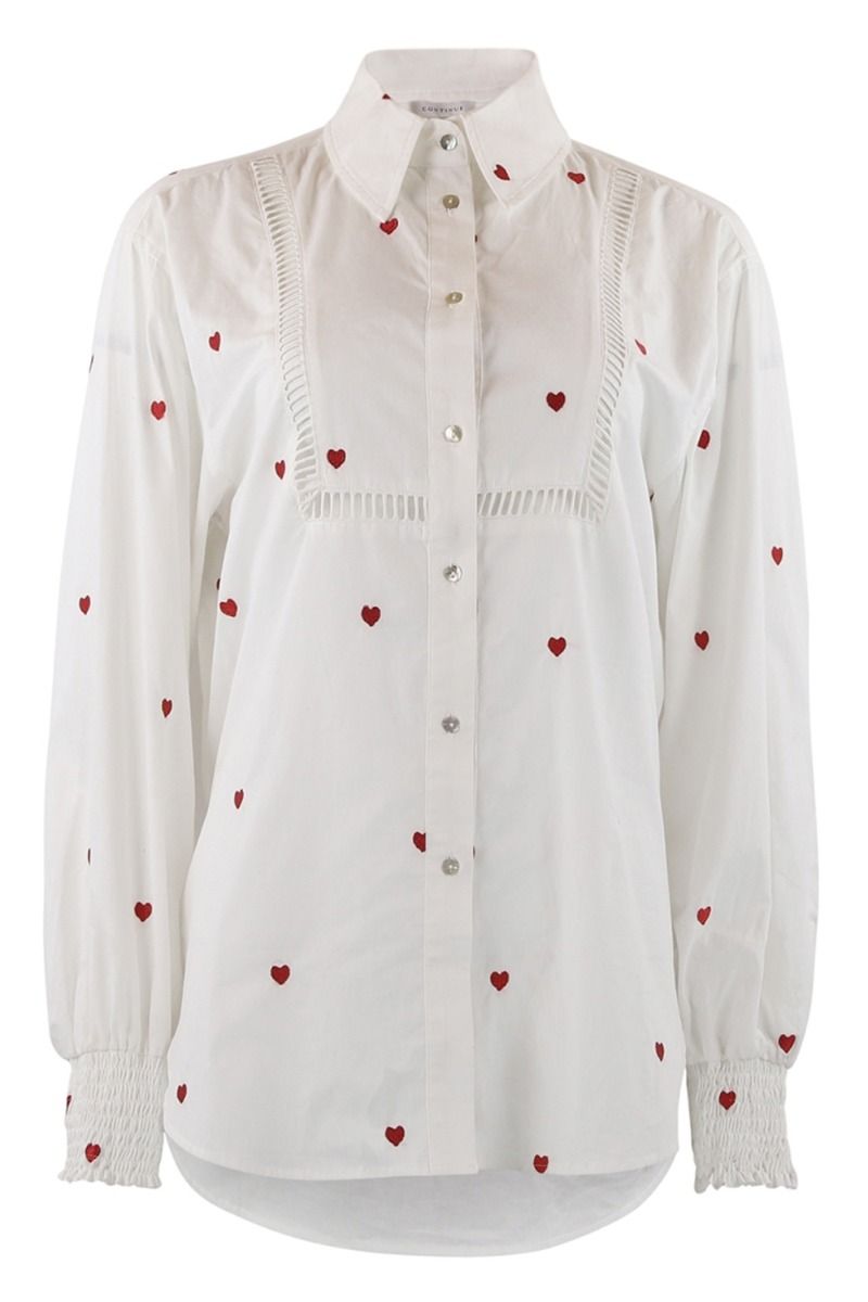 Continue - Skjorte - Tilde Heart - White With Heart