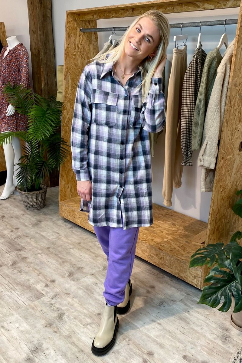 Continue - Skjorte - Gila Big Check - Lilac Big Check