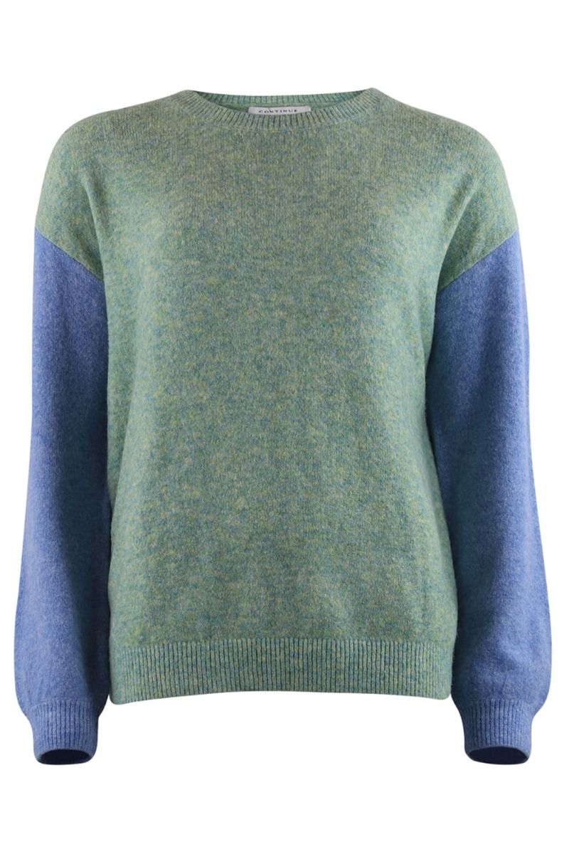Continue - Strik - Blend 2 Colour Knit - Green/Blue