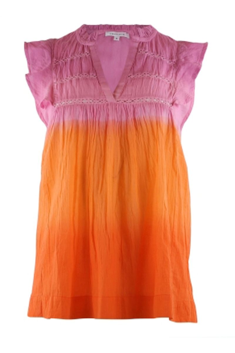 Continue - Top - Joey Dip Dye SS - Orange/Oink Dip