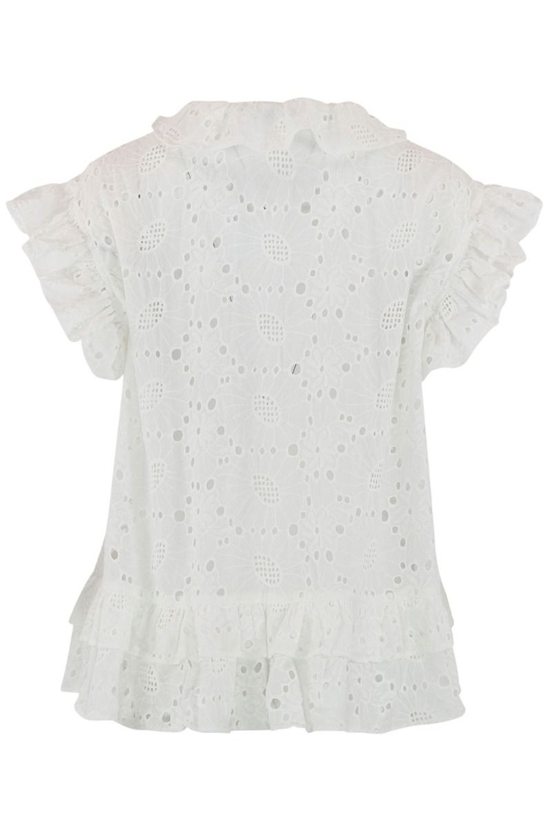 Continue - Top - Lee Fringles Anglaise SS - White