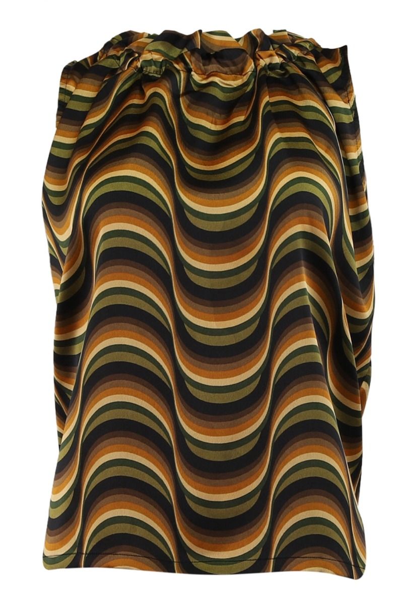 Continue - Top - Liva Cirkel Print - Brown Mix