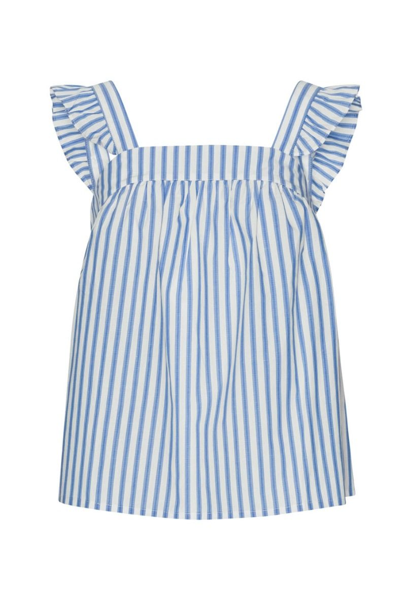 Continue - Top - Lulu Bow Top 14563  - Light Blue Stripe