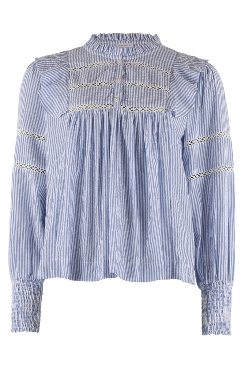 Continue - Bluse - Joey Stripe - Blue/White