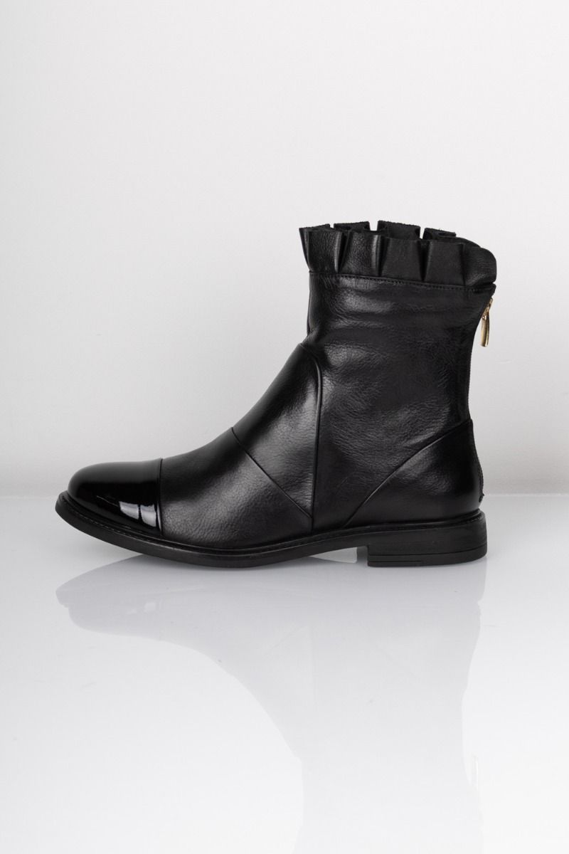 Copenhagen Shoes - Støvle - Margaret - Black W/Patent Toe