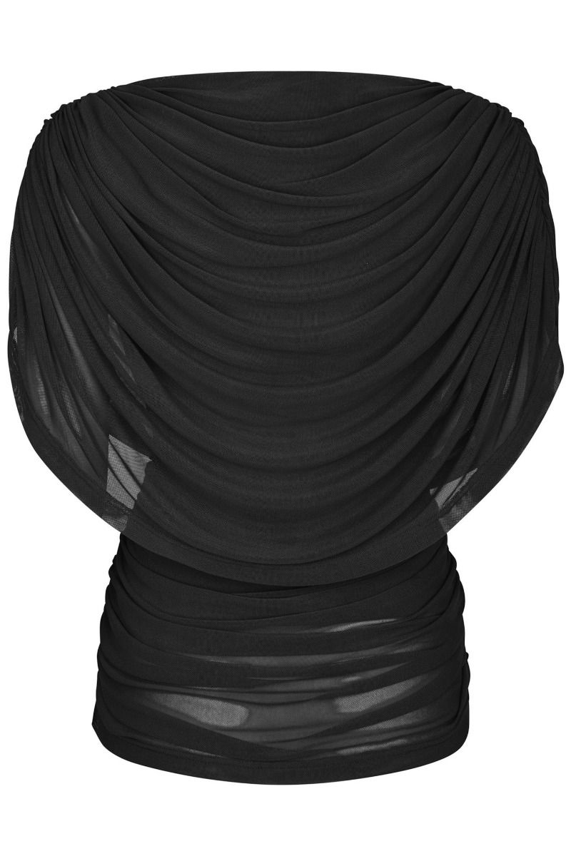 Neo Noir - Top - Cottuna Drapy Mesh Top - Black