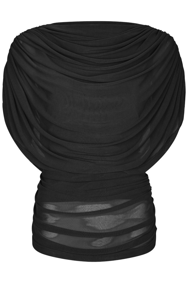 Neo Noir - Top - Cottuna Drapy Mesh Top - Black