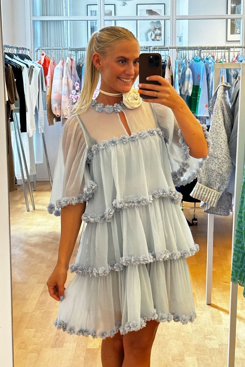 Crás - Kjole - Flowcras Dress - Celestial Blue